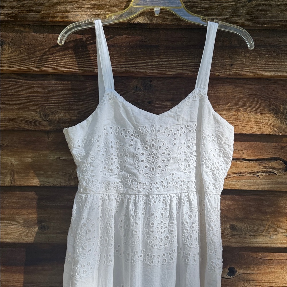 Louche fully lined organic cotton dress with pockets laces down back